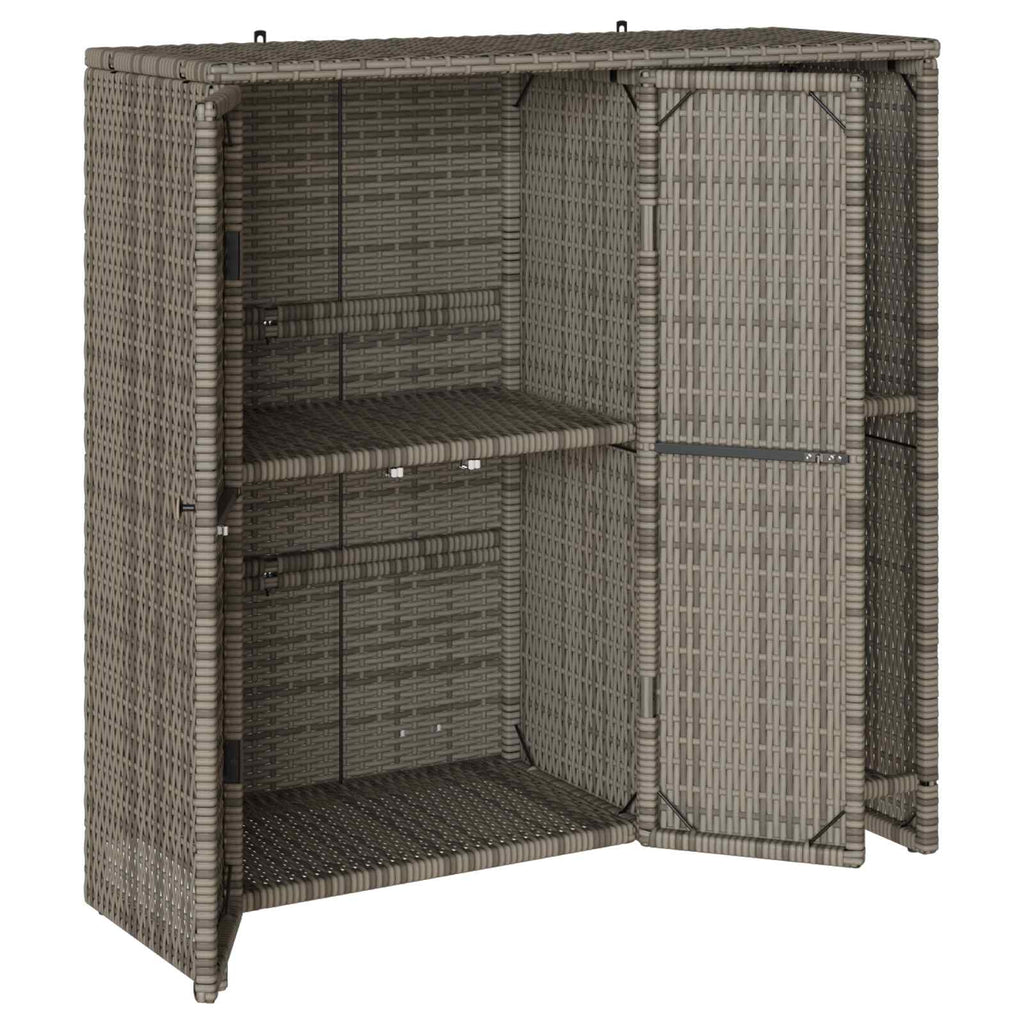 Aufbewahrungsschrank mit Regal Grau 100 x 36 x 102 cm Rattan