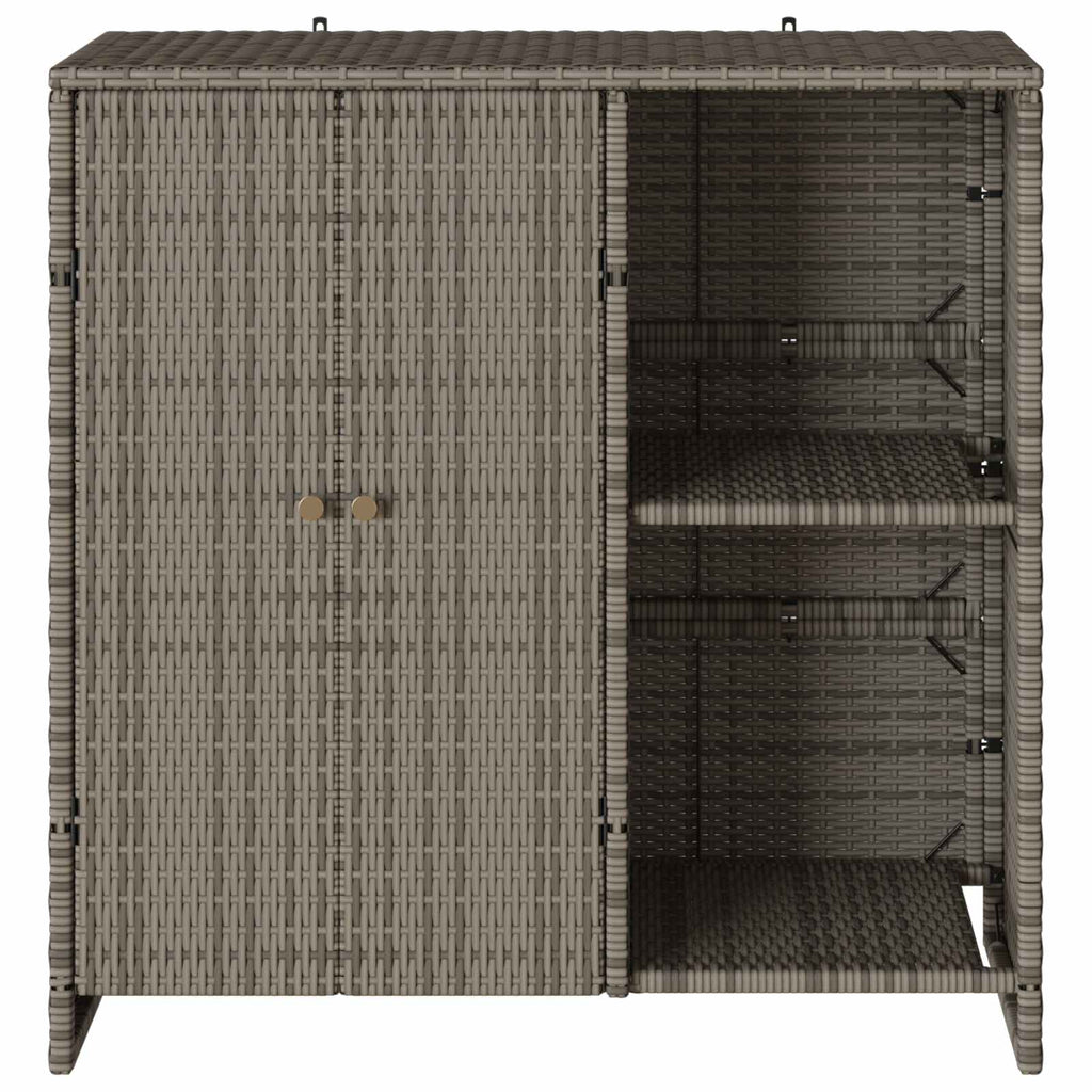 Aufbewahrungsschrank mit Regal Grau 100 x 36 x 102 cm Rattan