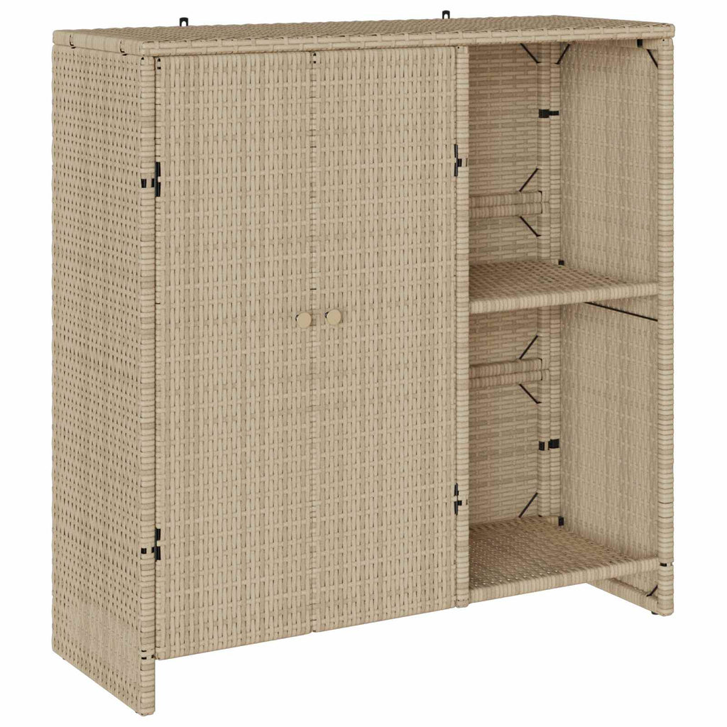 Aufbewahrungsschrank mit Regal Beige 100 x 36 x 102 cm Rattan
