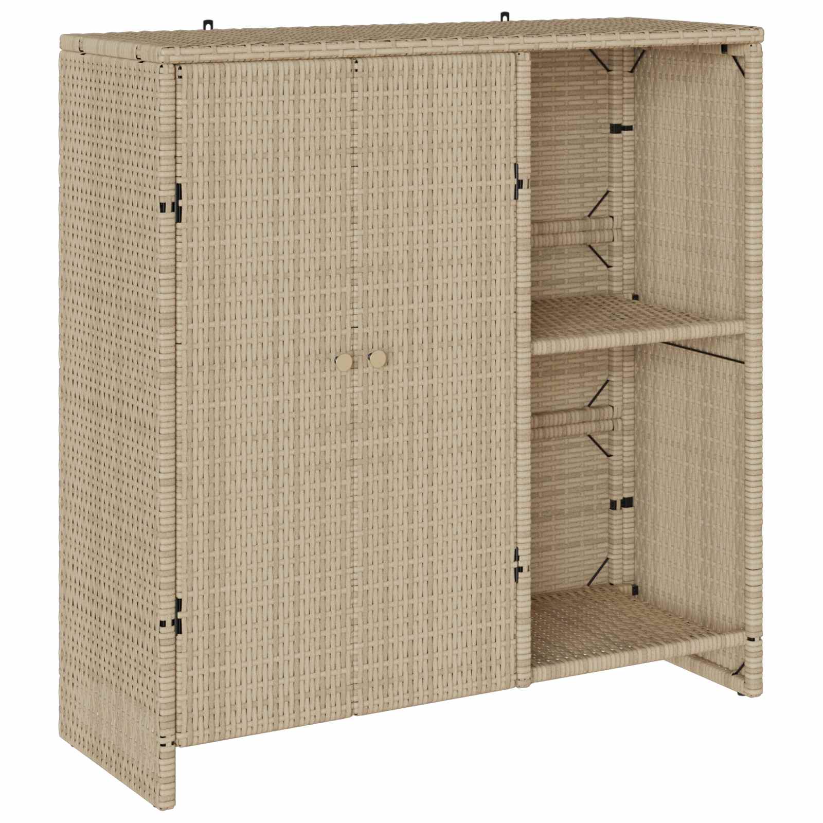 Aufbewahrungsschrank mit Regal Beige 100 x 36 x 102 cm Rattan