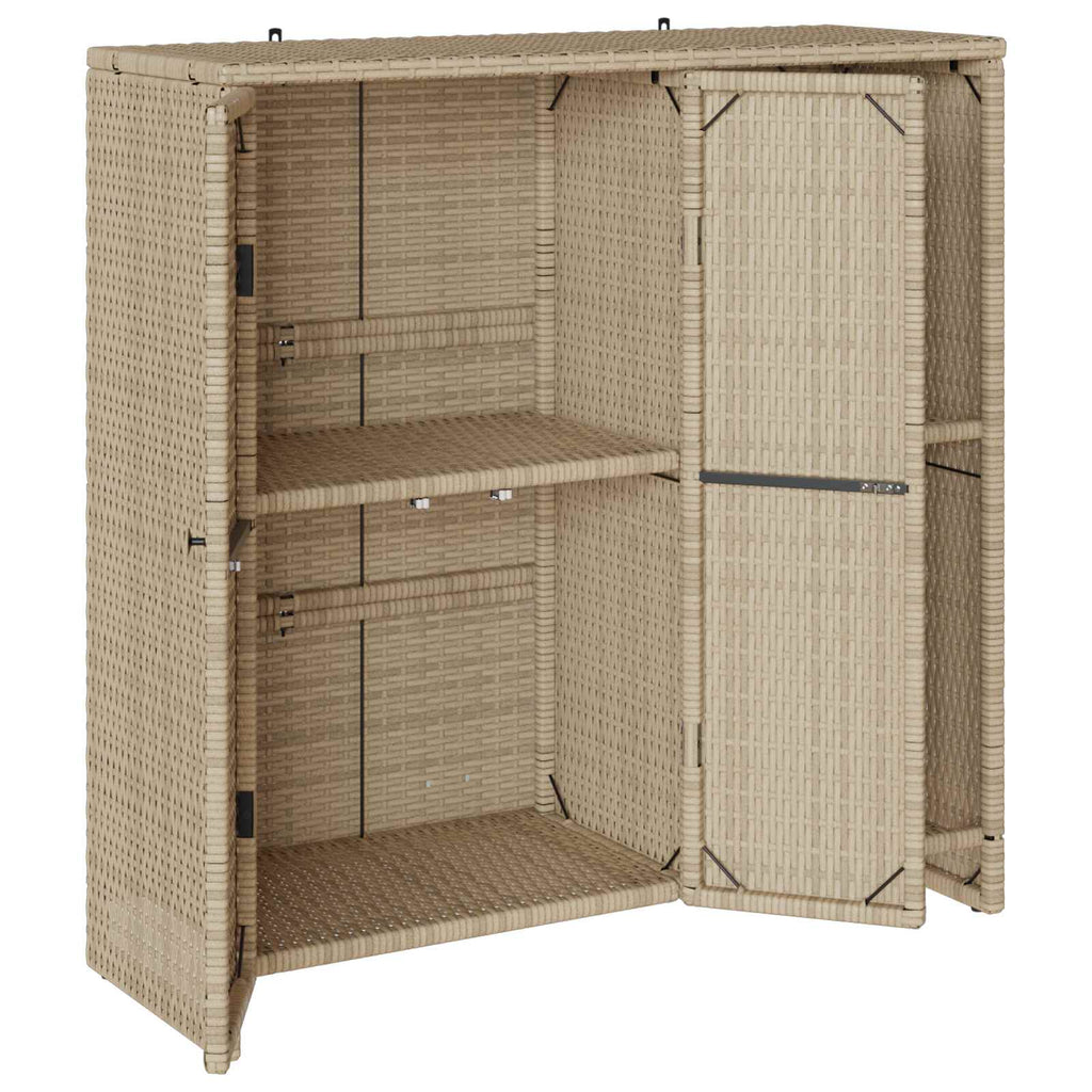 Aufbewahrungsschrank mit Regal Beige 100 x 36 x 102 cm Rattan