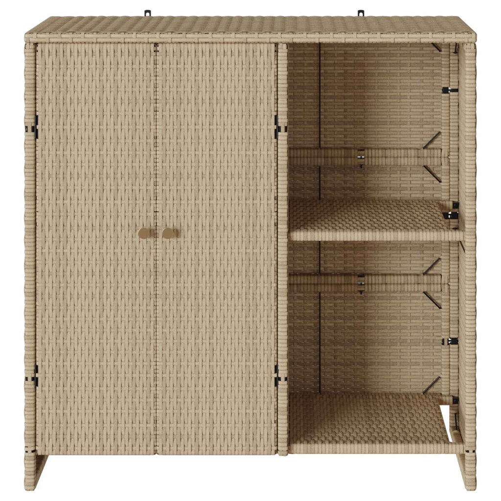 Aufbewahrungsschrank mit Regal Beige 100 x 36 x 102 cm Rattan
