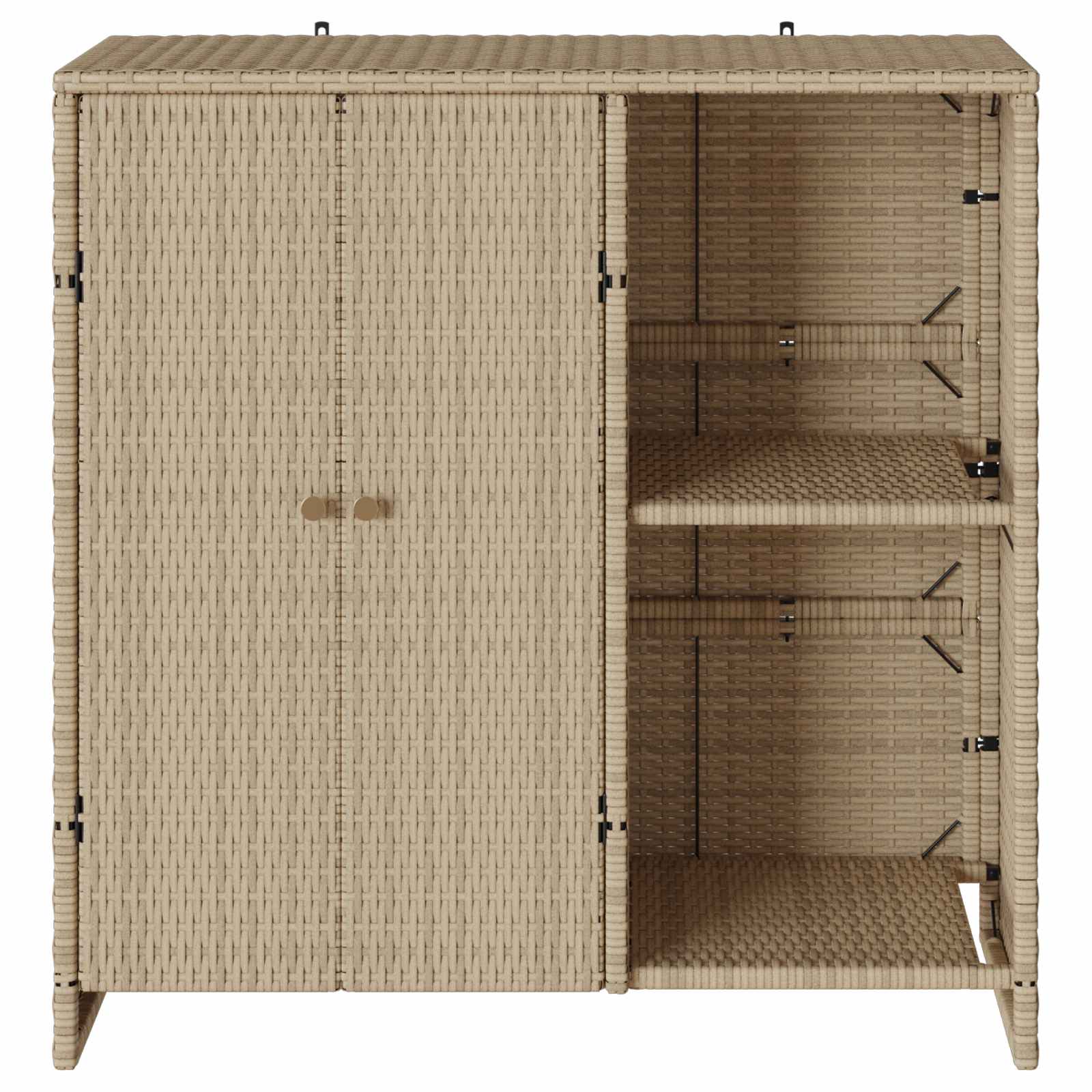 Aufbewahrungsschrank mit Regal Beige 100 x 36 x 102 cm Rattan