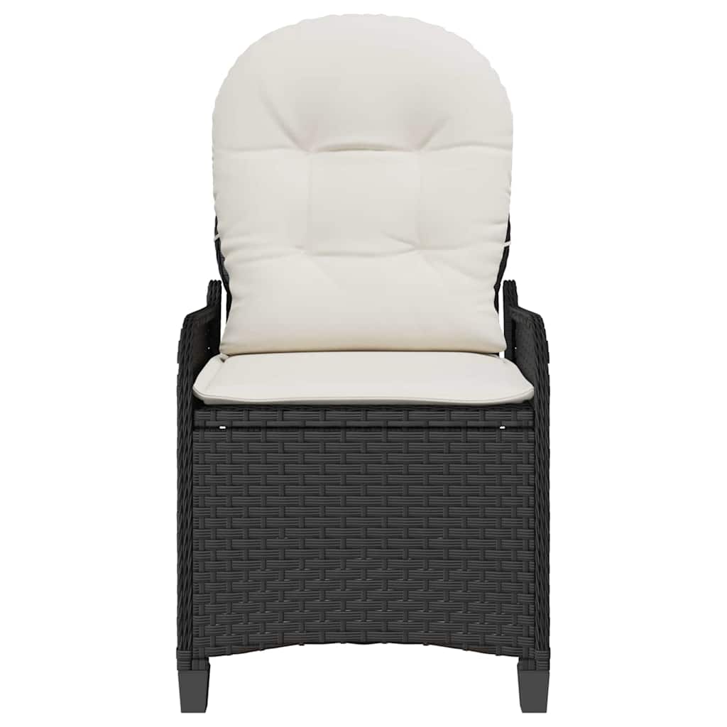 Liegestuhl mit Kissen Schwarz 56 x 66 x 95 cm Poly-Rattan