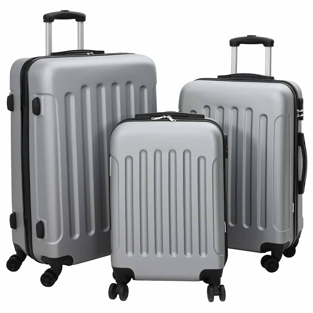 Koffer mit Schloss 3 pcs Silber 50 x 31 x 78 cm ABS Kunststoff