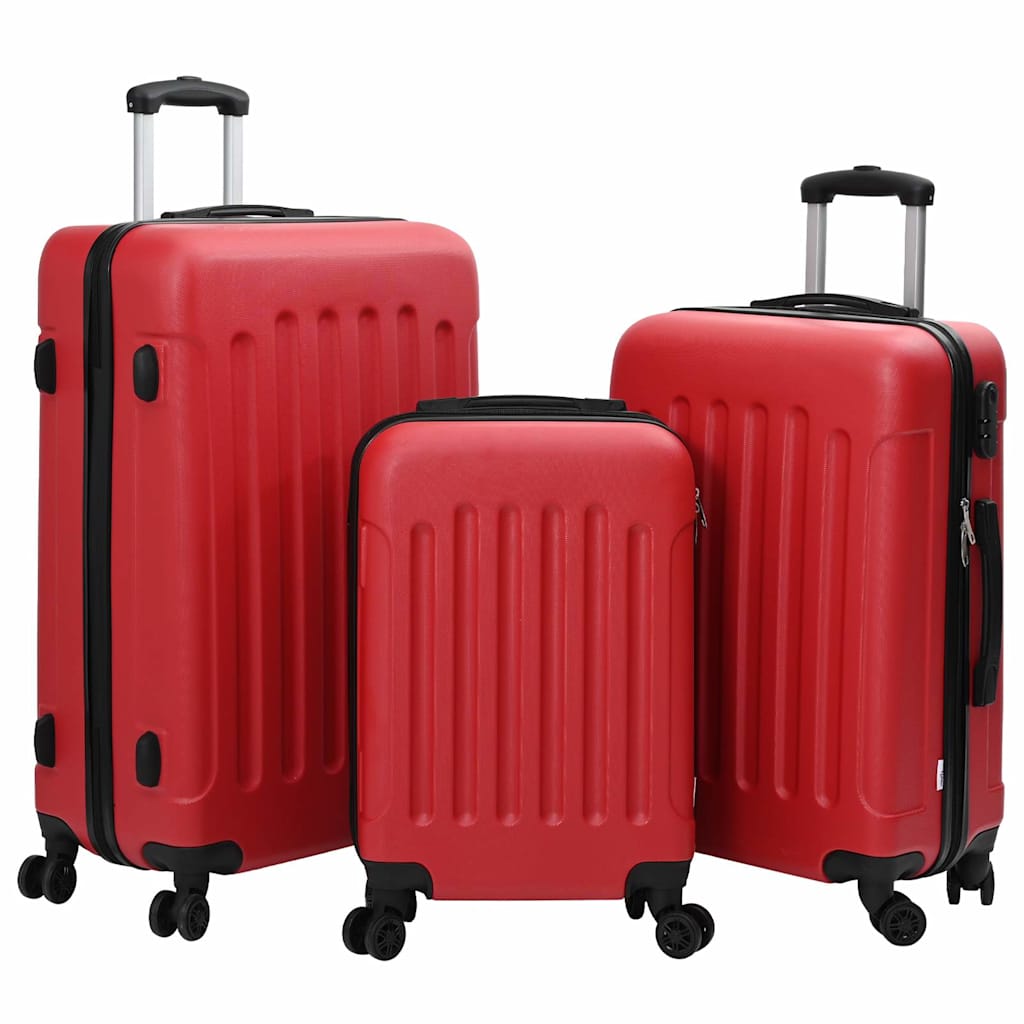 Koffer mit Schloss 3 pcs Rot 50 x 31 x 78 cm ABS Kunststoff