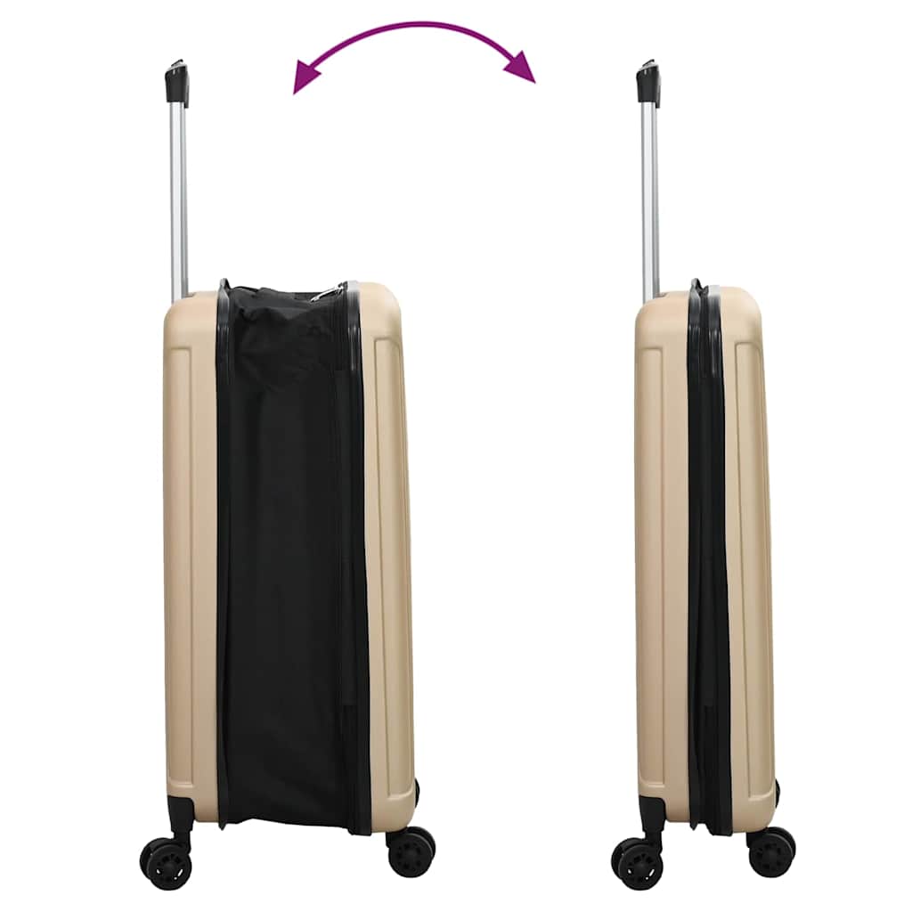 Koffer mit Schloss Champagner 43 x 27 x 66 cm ABS Kunststoff