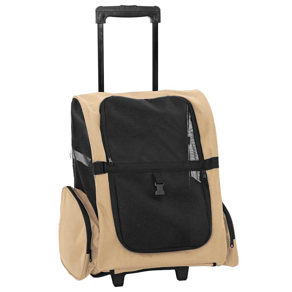 Trolley für Haustiere 3-in-1 Sandfarbe 48x32x(57-106) cm cm Oxford-Gewebe