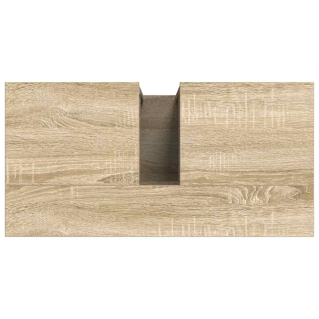 Badezimmerschrank mit Tür Beige 60 x 30 x 60 cm Holzwerkstoff