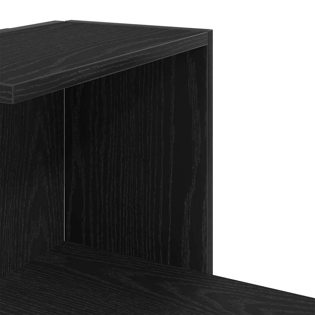 Wand-Eckregal Schwarz Eichen-Optik 36,5 x 36,5 x 140 cm