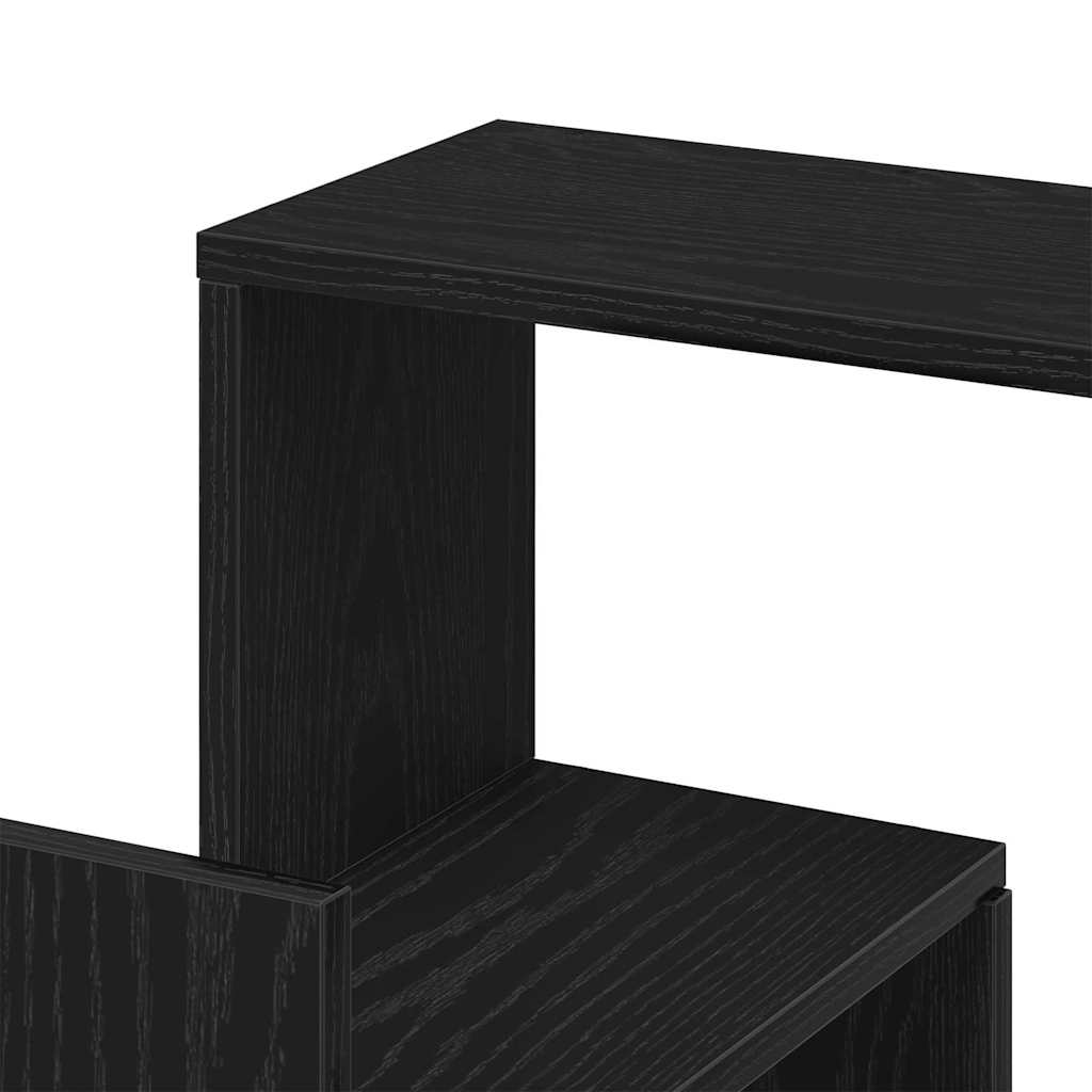 Wand-Eckregal mit Regal Schwarz Eichen-Optik 45 x 45 x 147 cm