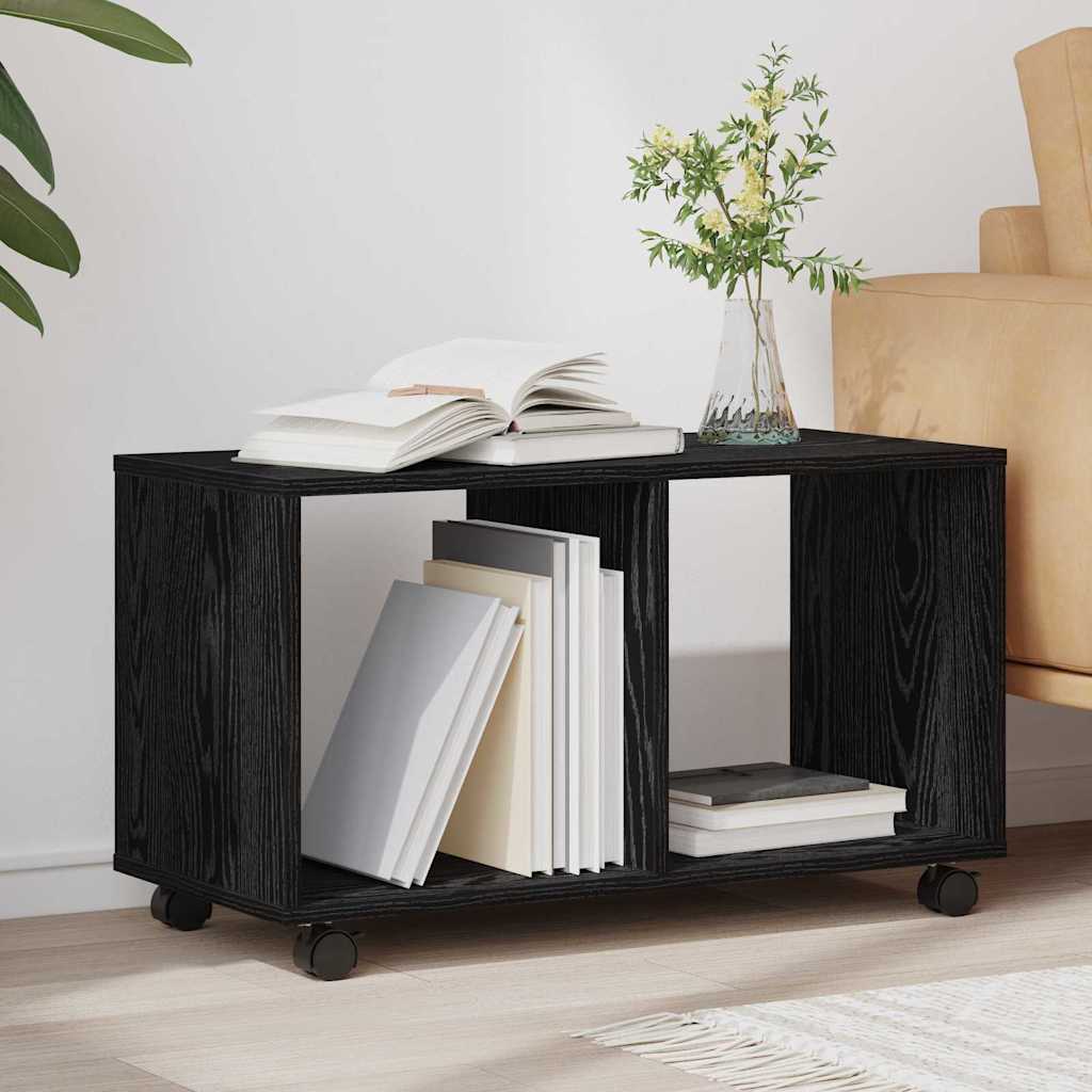 Beistelltisch mit Regal Schwarz Eichen-Optik 72 x 33 x 42,5 cm