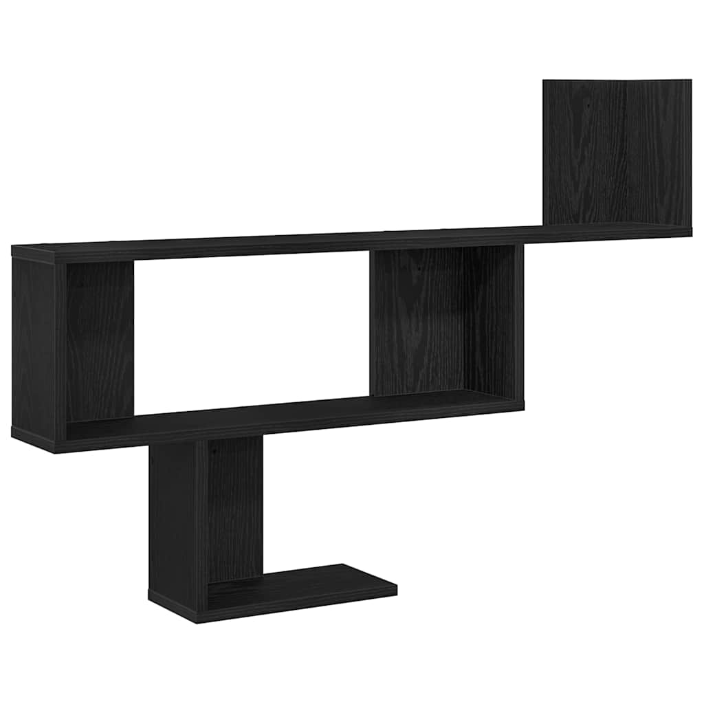 Wandregal Schwarz Eichen-Optik 100x15x70 cm Holzwerkstoff