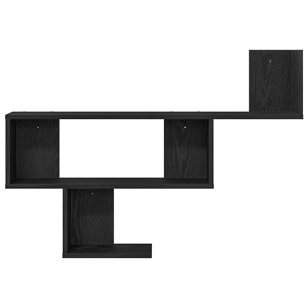 Wandregal Schwarz Eichen-Optik 100x15x70 cm Holzwerkstoff