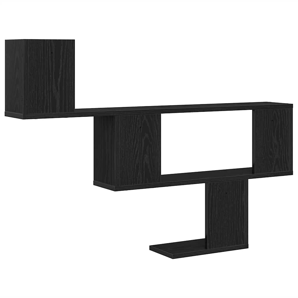 Wandregal Schwarz Eichen-Optik 100x15x70 cm Holzwerkstoff