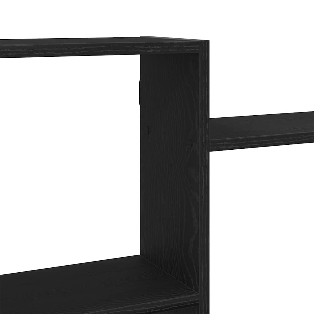 Wandregal Schwarz Eichen-Optik 159x18x65 cm Holzwerkstoff