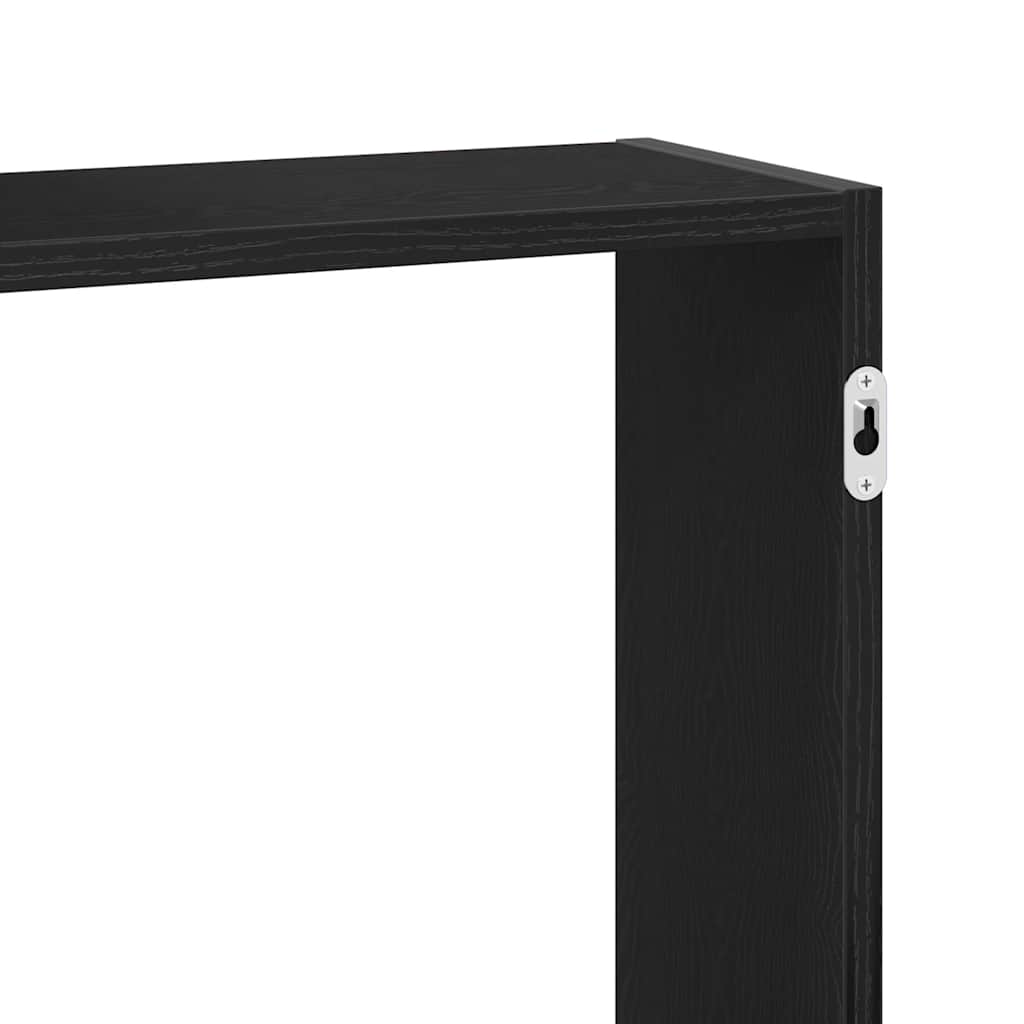 Wandregal Schwarz Eichen-Optik 159x18x65 cm Holzwerkstoff