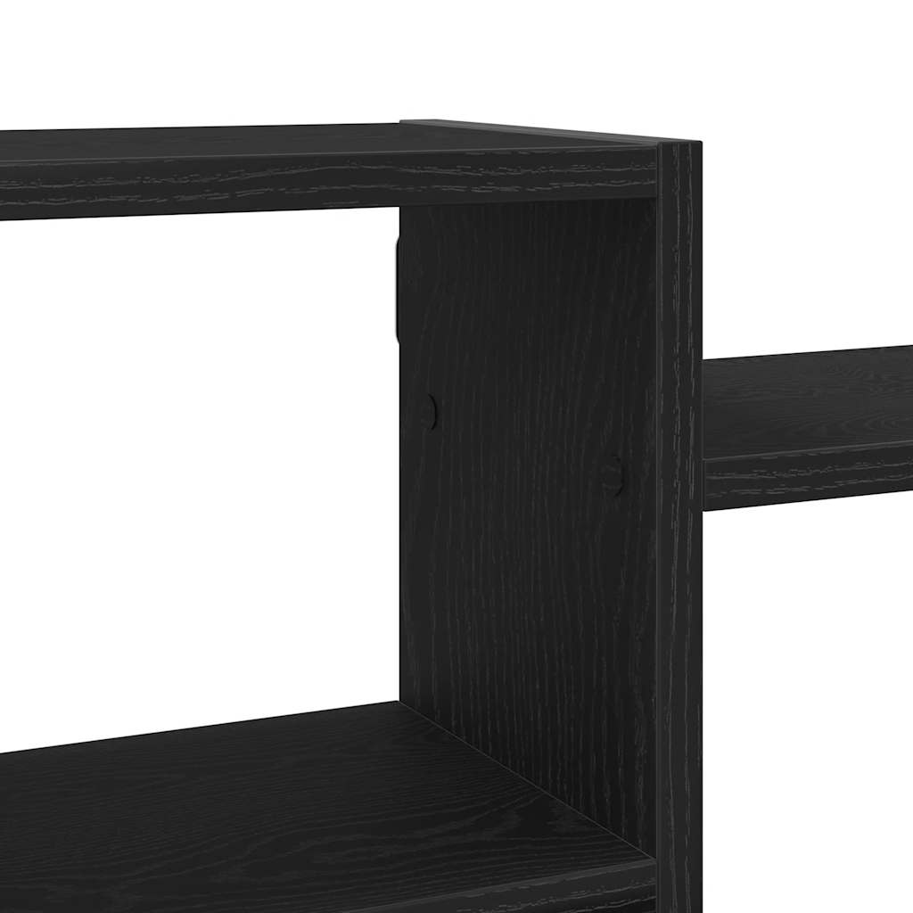 Wandregal Schwarz Eichen-Optik 129x18x42 cm Holzwerkstoff