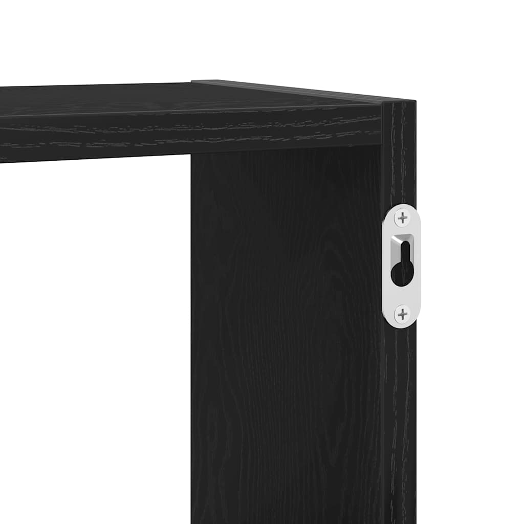Wandregal Schwarz Eichen-Optik 129x18x42 cm Holzwerkstoff