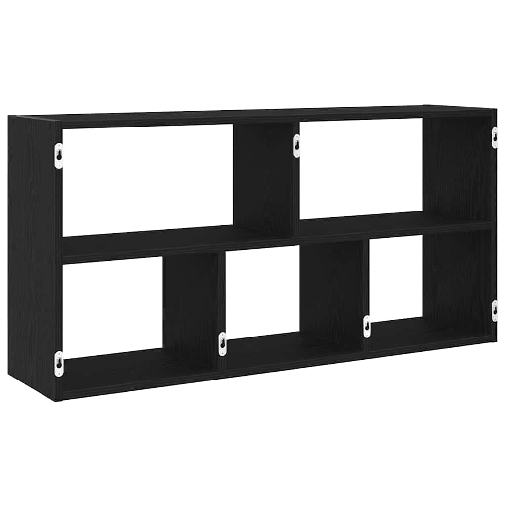 Wandregal Schwarz Eichen-Optik 100x25x50 cm Holzwerkstoff
