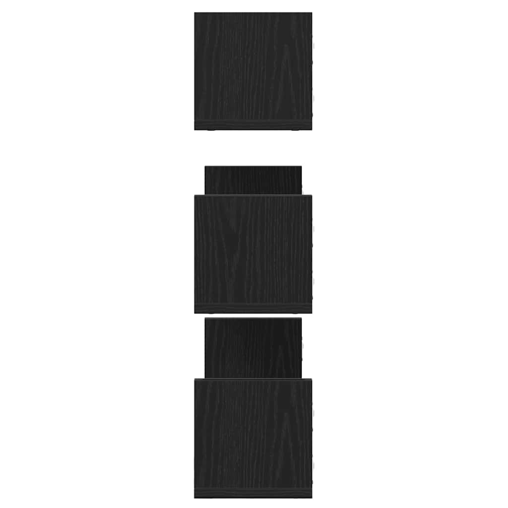 Wandregale 3 Stk. Schwarz Eichen-Optik 58x18x18cm Holzwerkstoff