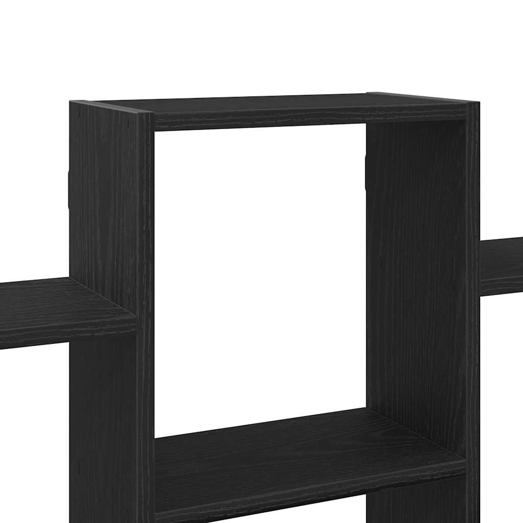 Wandregal Schwarz Eichen-Optik 159x18x66 cm Holzwerkstoff
