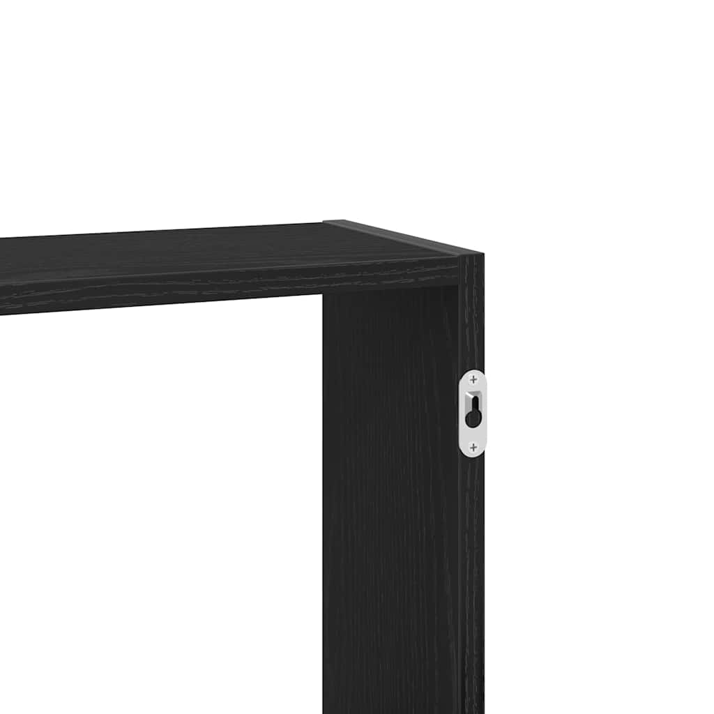 Wandregal Schwarz Eichen-Optik 159x18x66 cm Holzwerkstoff