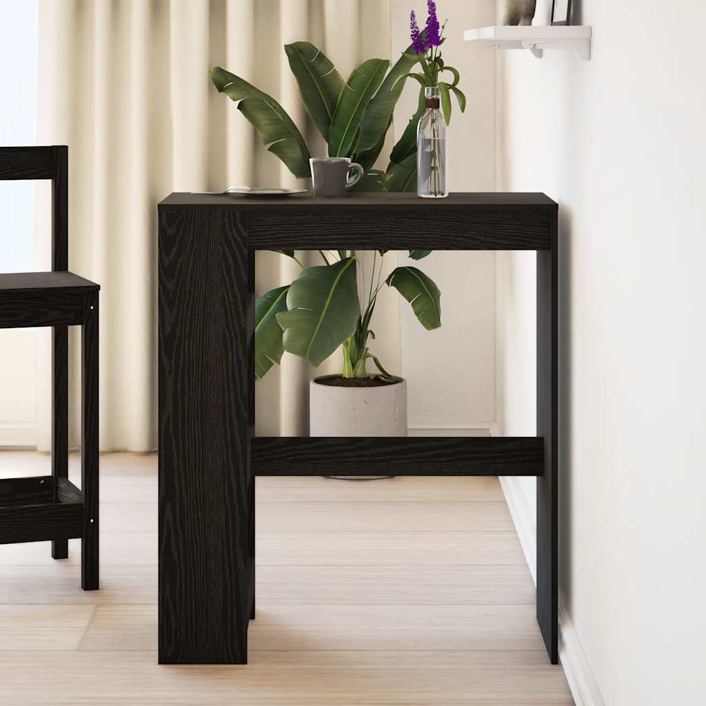 Bartisch mit Regal Schwarz Eichen-Optik 90x40x103,5 cm