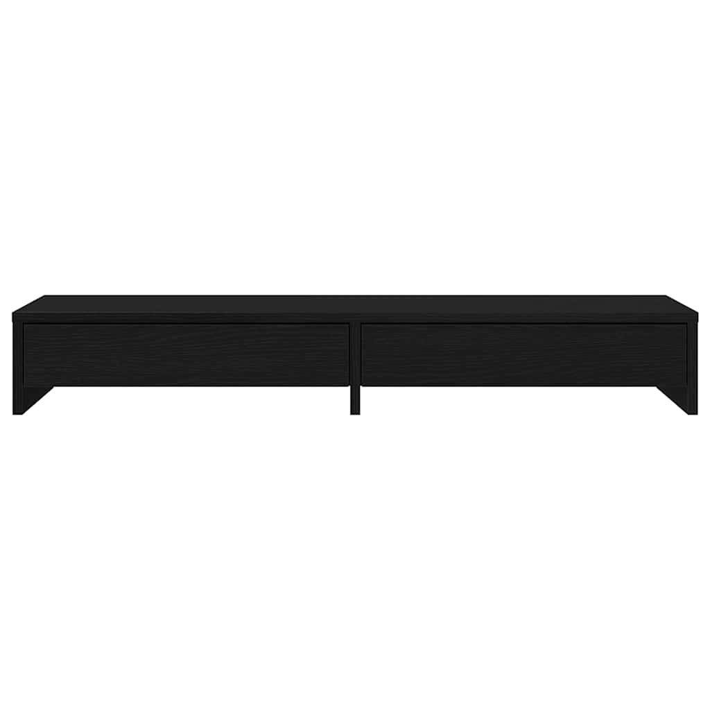 Monitorständer mit Schubladen Schwarz Eichen-Optik 100x27x15 cm