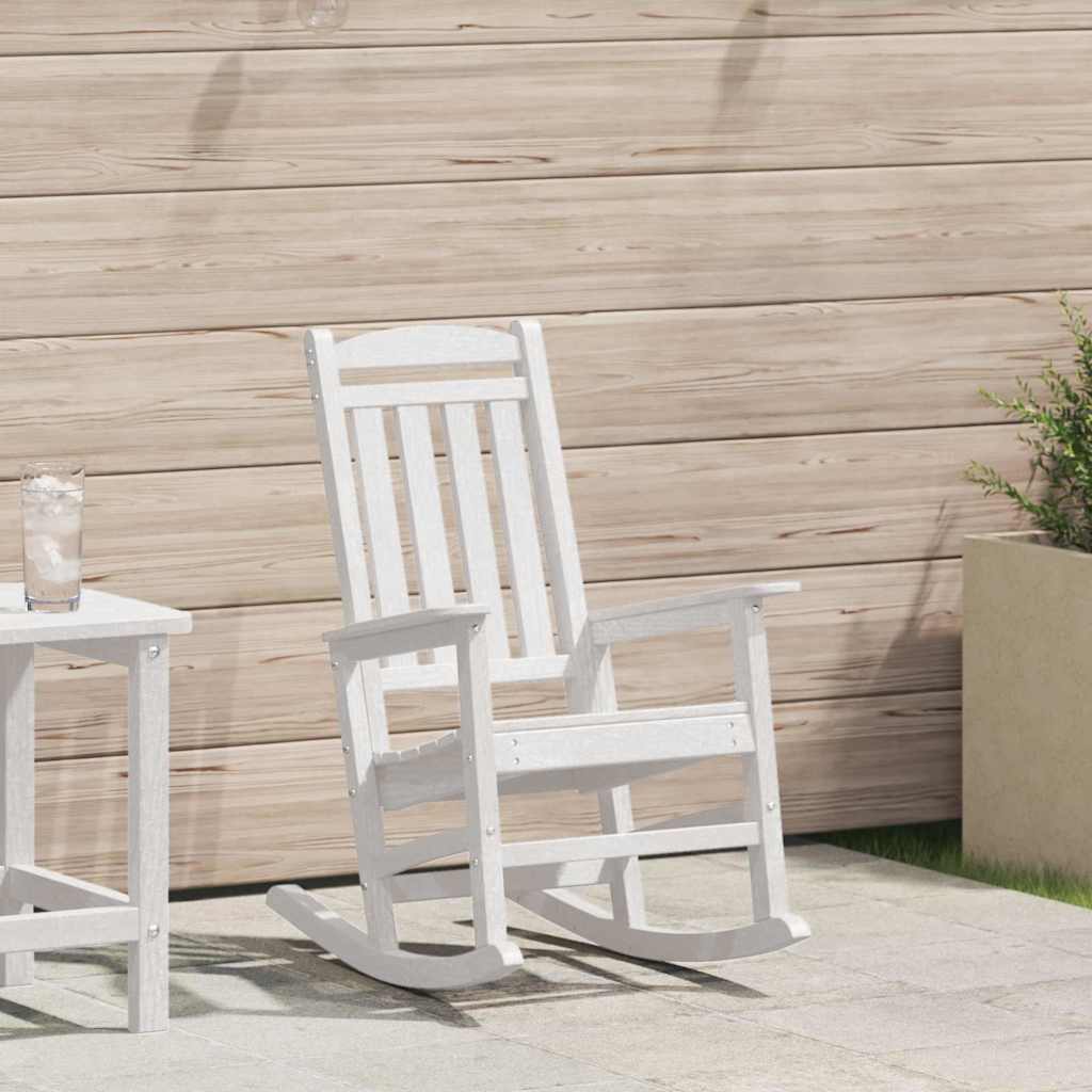 Schaukelstuhl für den Garten Weiß 92 x 70 x 108cm HDPE