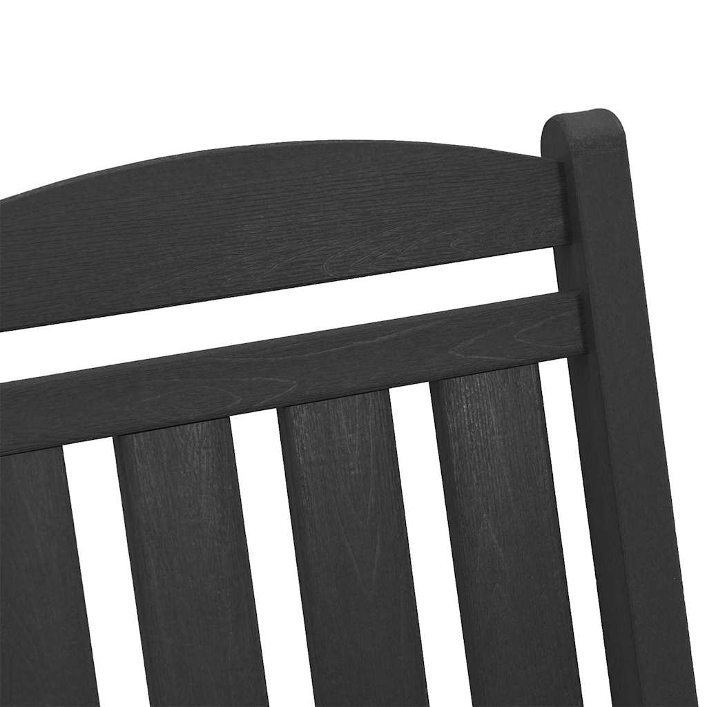 Schaukelstuhl für den Garten Schwarz 92 x 70 x 108cm HDPE
