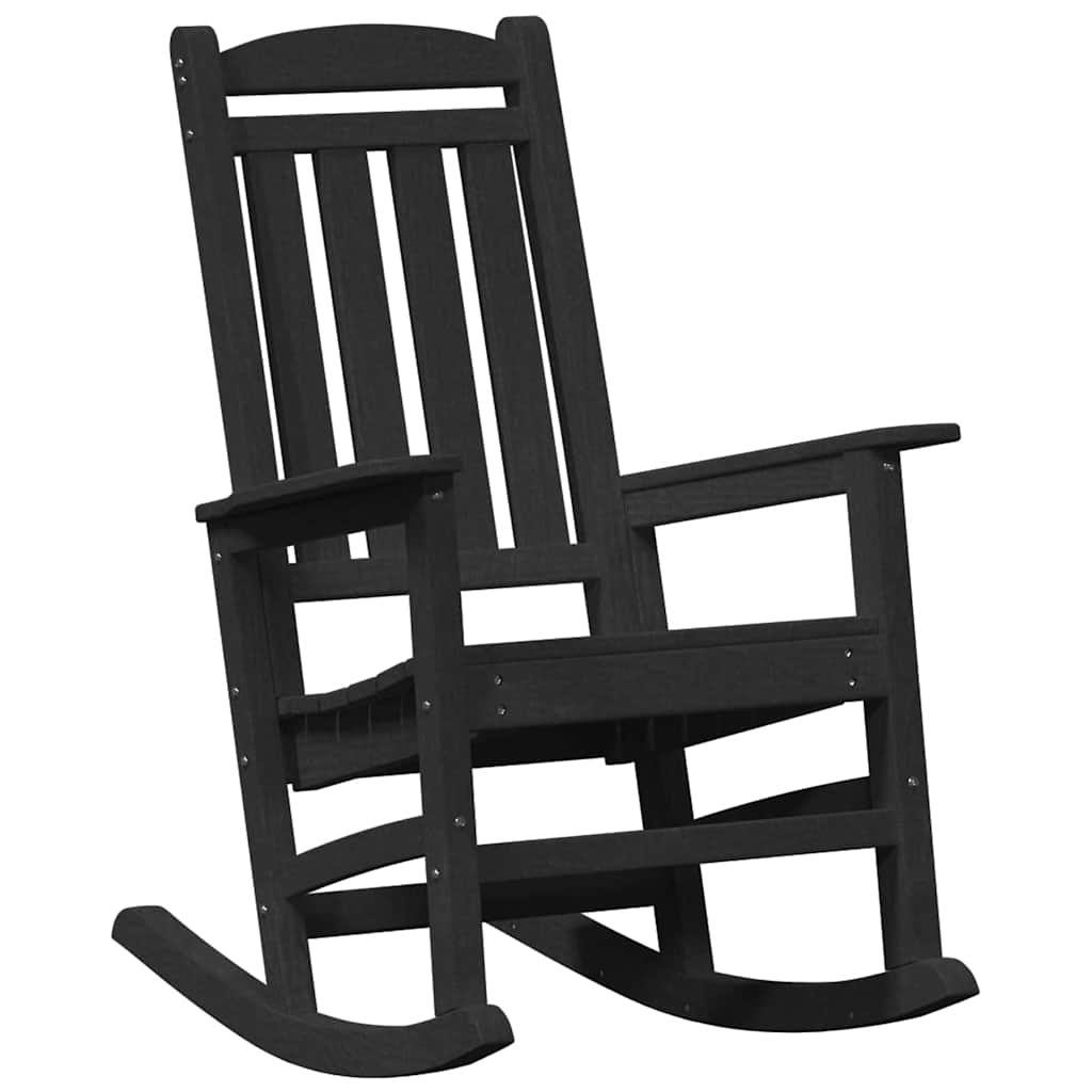 Schaukelstuhl für den Garten Schwarz 92 x 70 x 108cm HDPE