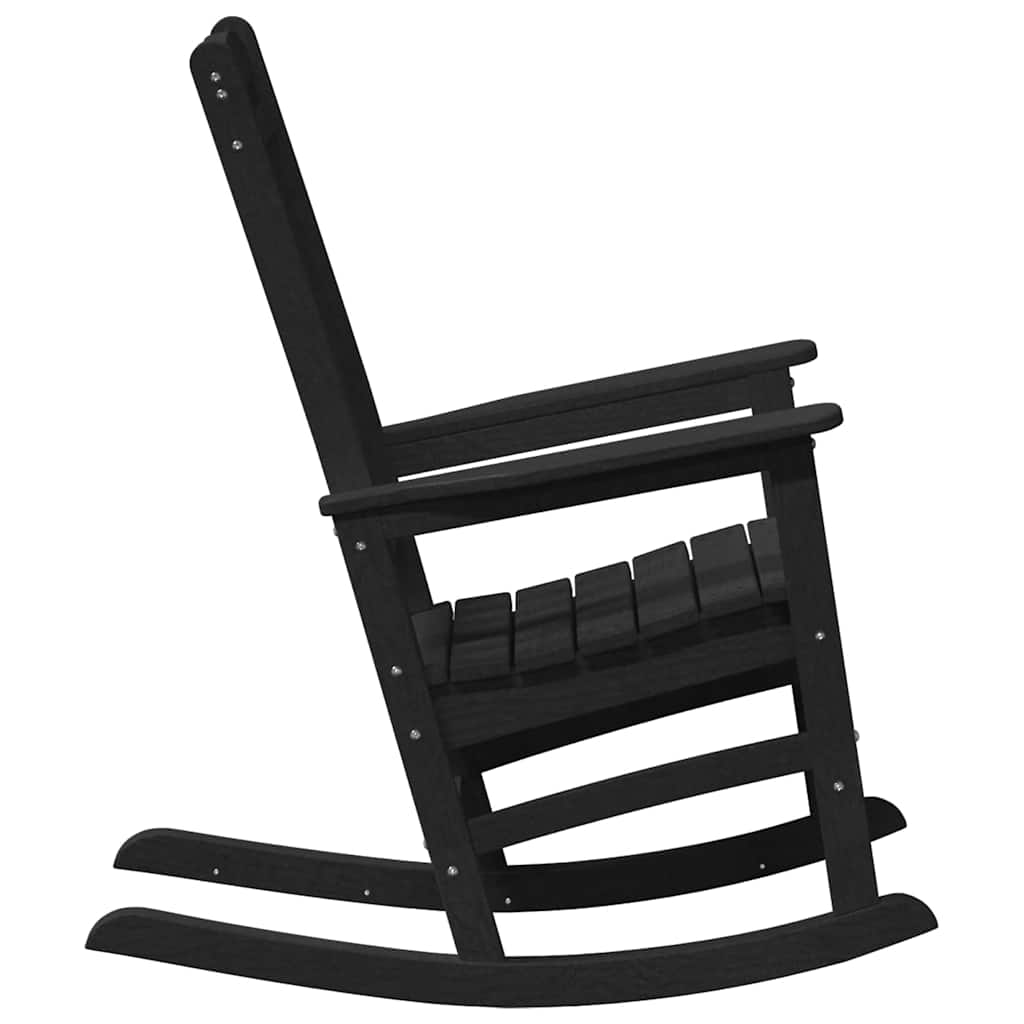 Schaukelstuhl für den Garten Schwarz 92 x 70 x 108cm HDPE
