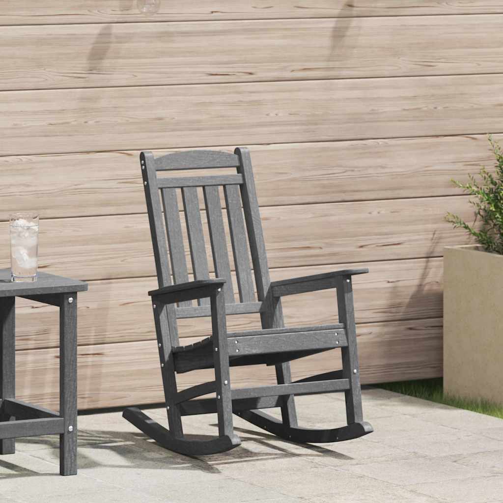 Schaukelstuhl für den Garten Hellgrau 92 x 70 x 108cm HDPE