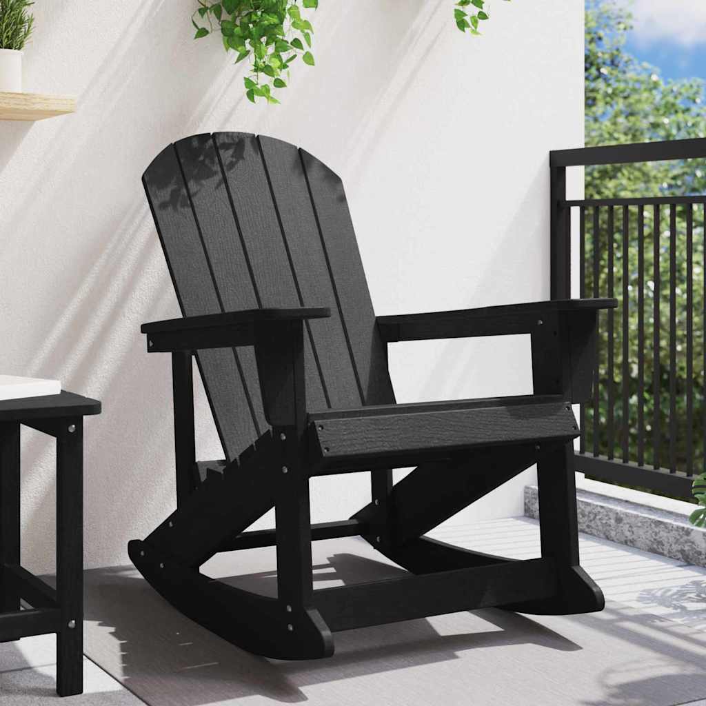 Adirondack-Schaukelstuhl Schwarz 92 x 73,5 x 92 cm HDPE