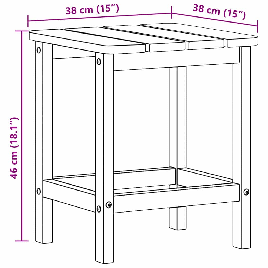 Beistelltisch Schwarz 38 x 38 x 46 cm Polyethylen