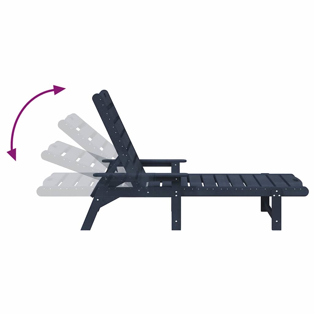 Sonnenliege Marineblau 195,5 x 53 x 98,5 cm HDPE