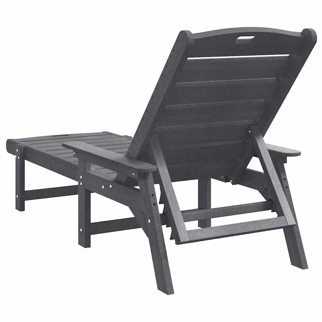 Sonnenliege Hellgrau 195,5 x 53 x 98,5 cm HDPE