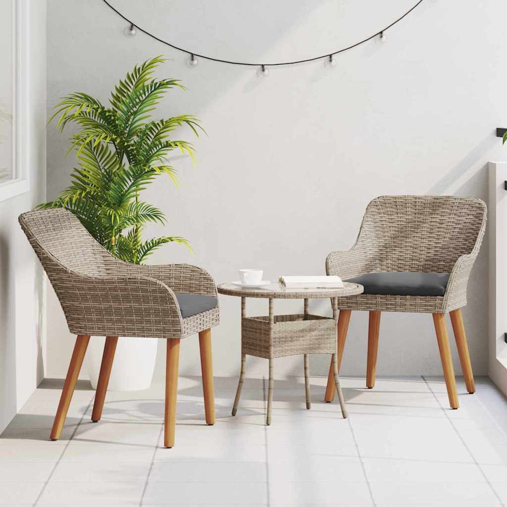 Gartenstuhl 2 pcs Schwarz 62,5 x 55 x 82 cm Poly-Rattan