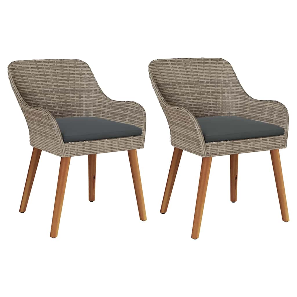 Gartenstuhl 2 pcs Schwarz 62,5 x 55 x 82 cm Poly-Rattan