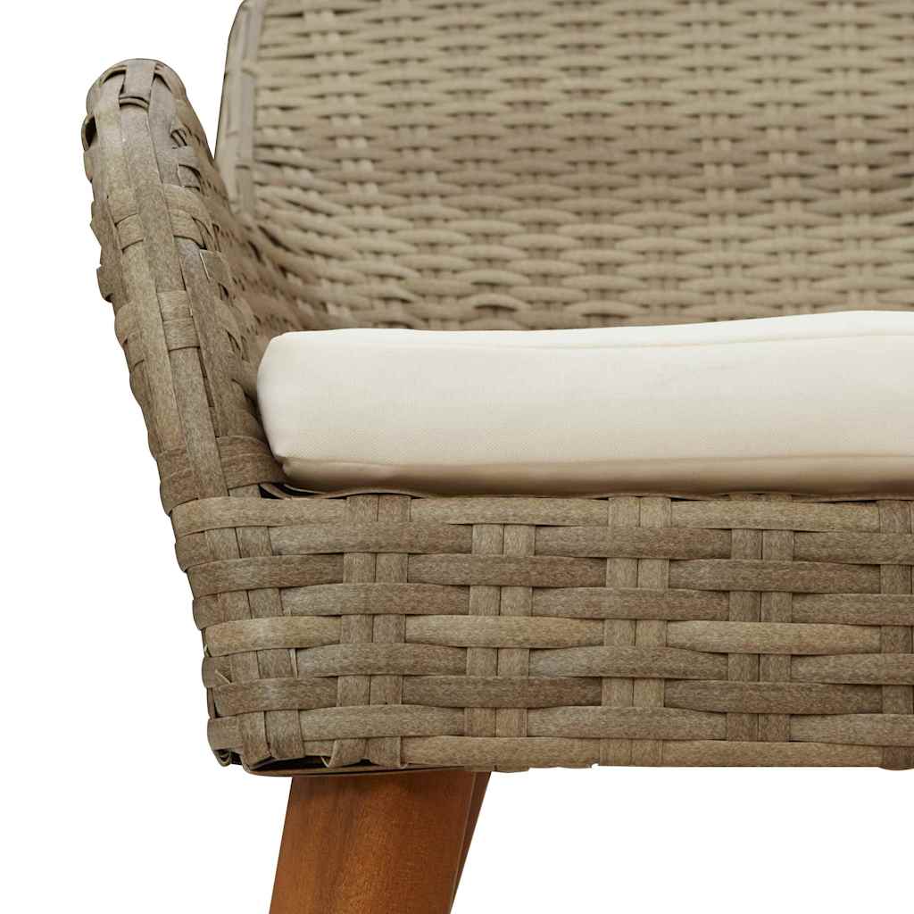Gartenstuhl 2 pcs Beige 62,5 x 55 x 82 cm Poly-Rattan