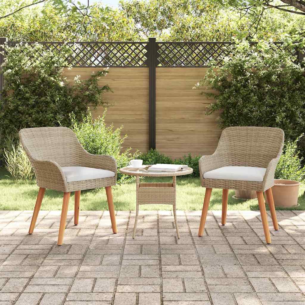 Gartenstuhl 2 pcs Beige 62,5 x 55 x 82 cm Poly-Rattan
