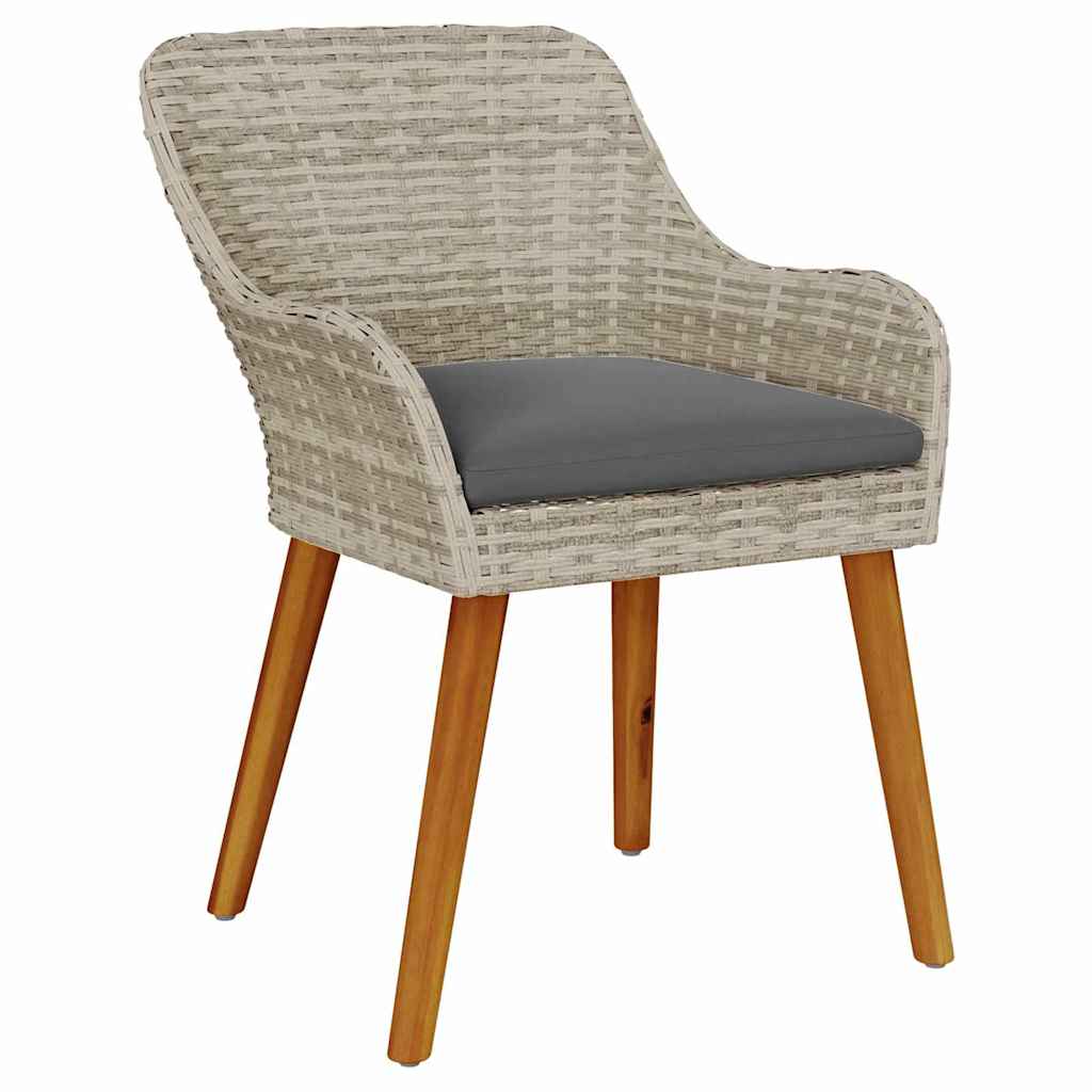 Gartenstuhl 2 pcs Hellgrau 62,5 x 55 x 82 cm Poly-Rattan