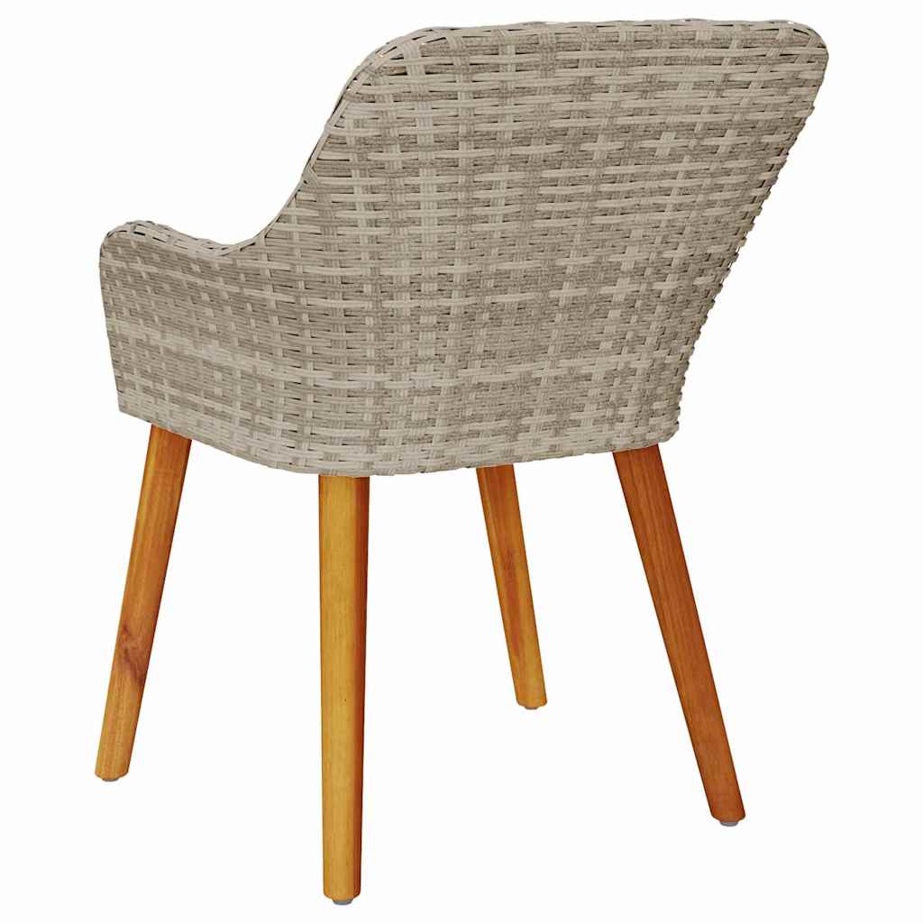 Gartenstuhl 2 pcs Hellgrau 62,5 x 55 x 82 cm Poly-Rattan
