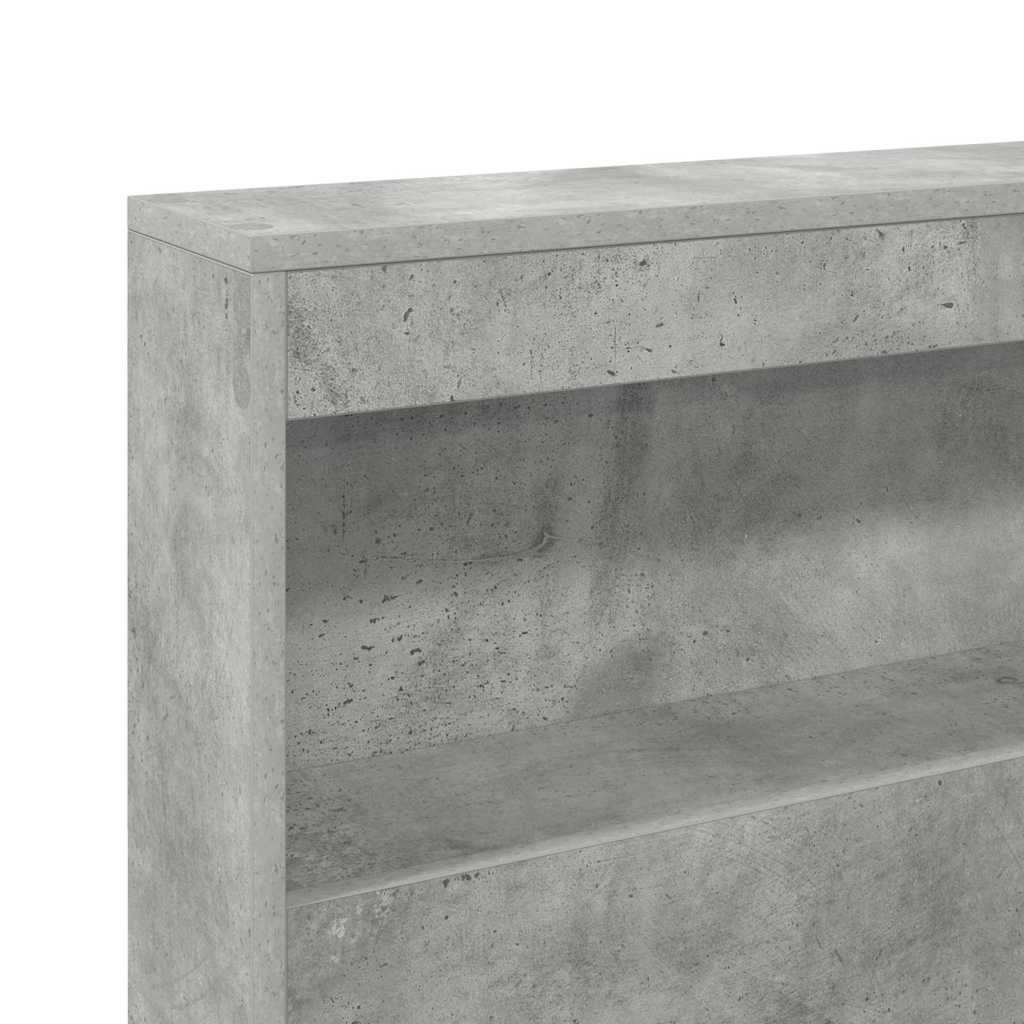 Aufbewahrungskopfteil mit Regal Beton Grau 80 cm Holzwerkstoff