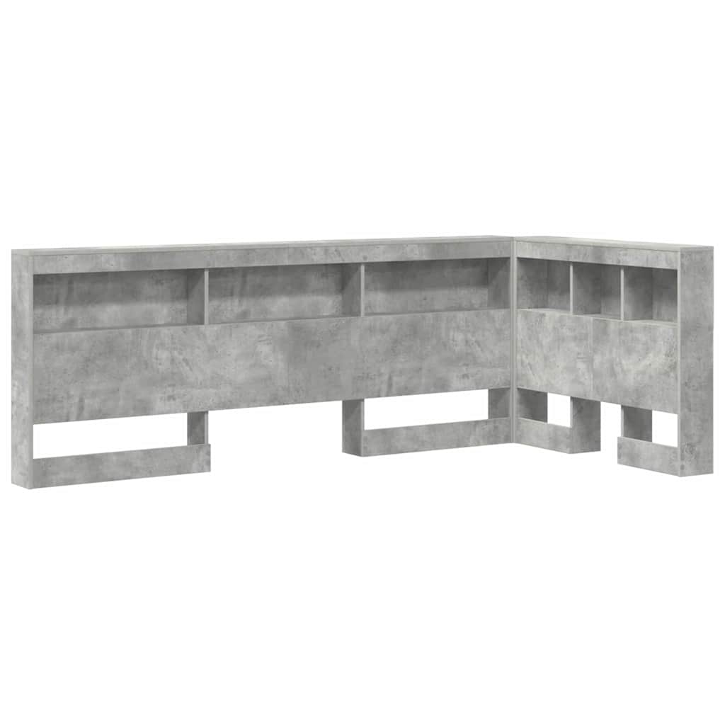 Aufbewahrungskopfteil mit Regal Beton Grau 80 cm Holzwerkstoff