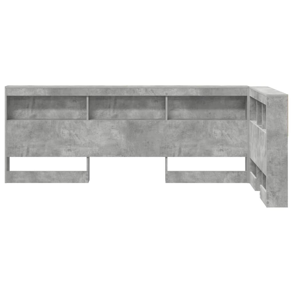 Aufbewahrungskopfteil mit Regal Beton Grau 80 cm Holzwerkstoff