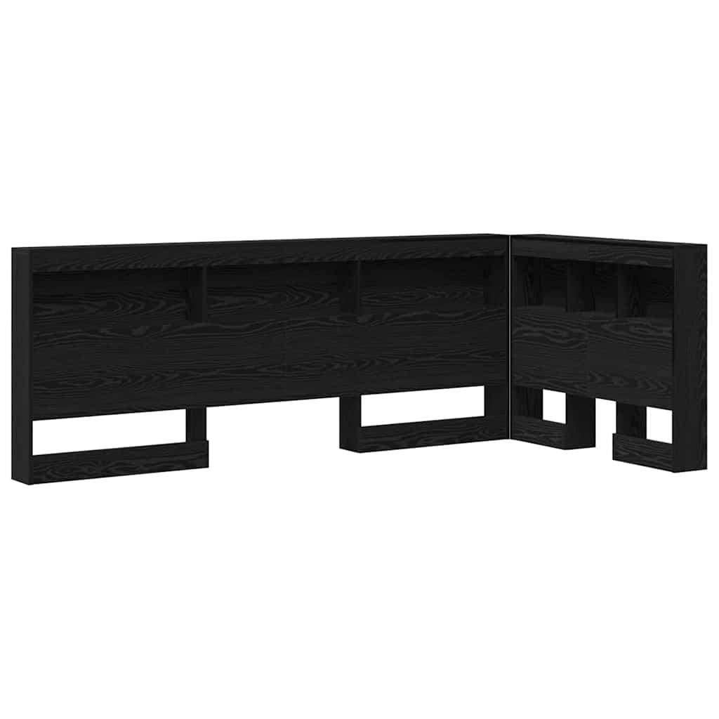 Aufbewahrungskopfteil Schwarz Eichen-Optik 90 cm Holzwerkstoff