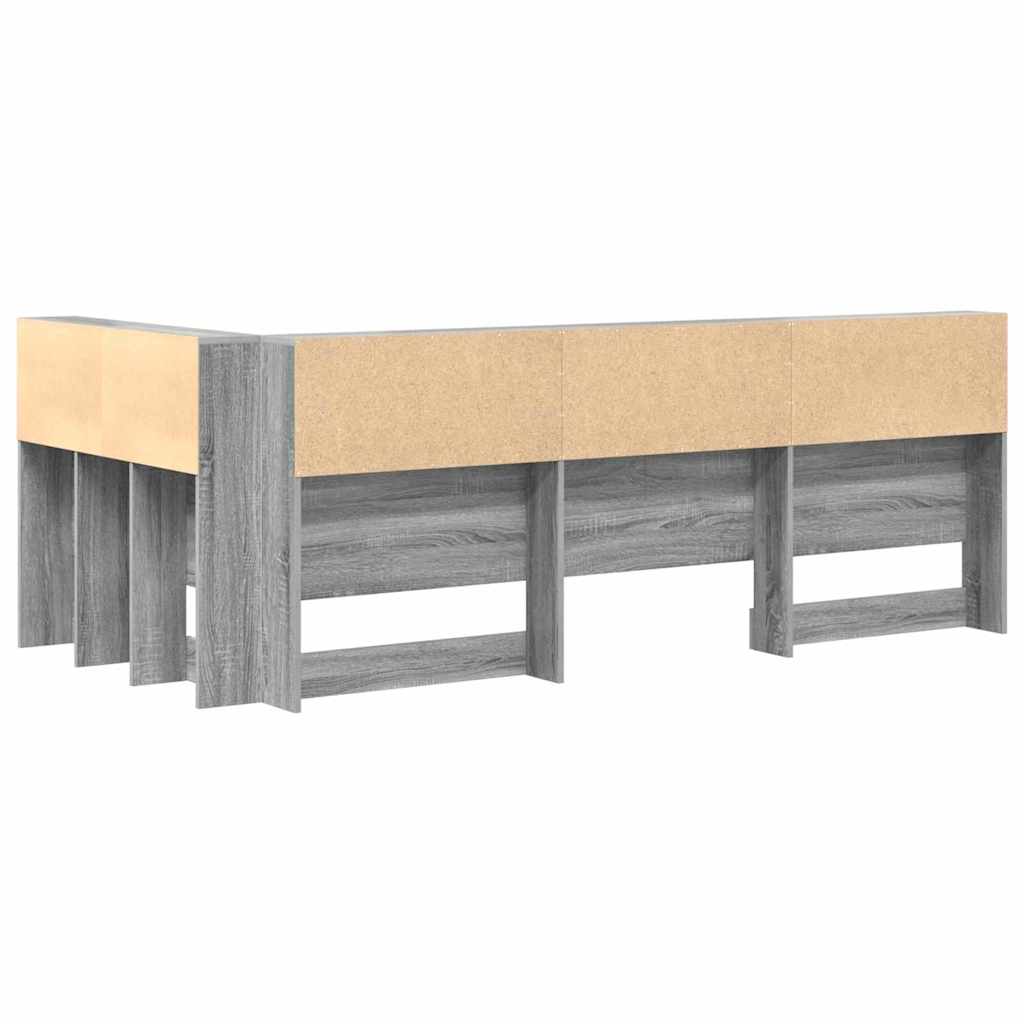 Aufbewahrungskopfteil Graues Sonoma 90 cm Holzwerkstoff