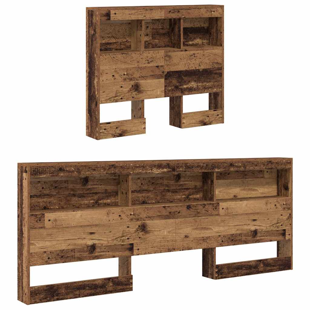 Aufbewahrungskopfteil mit Regal Altholz 90 cm Holzwerkstoff